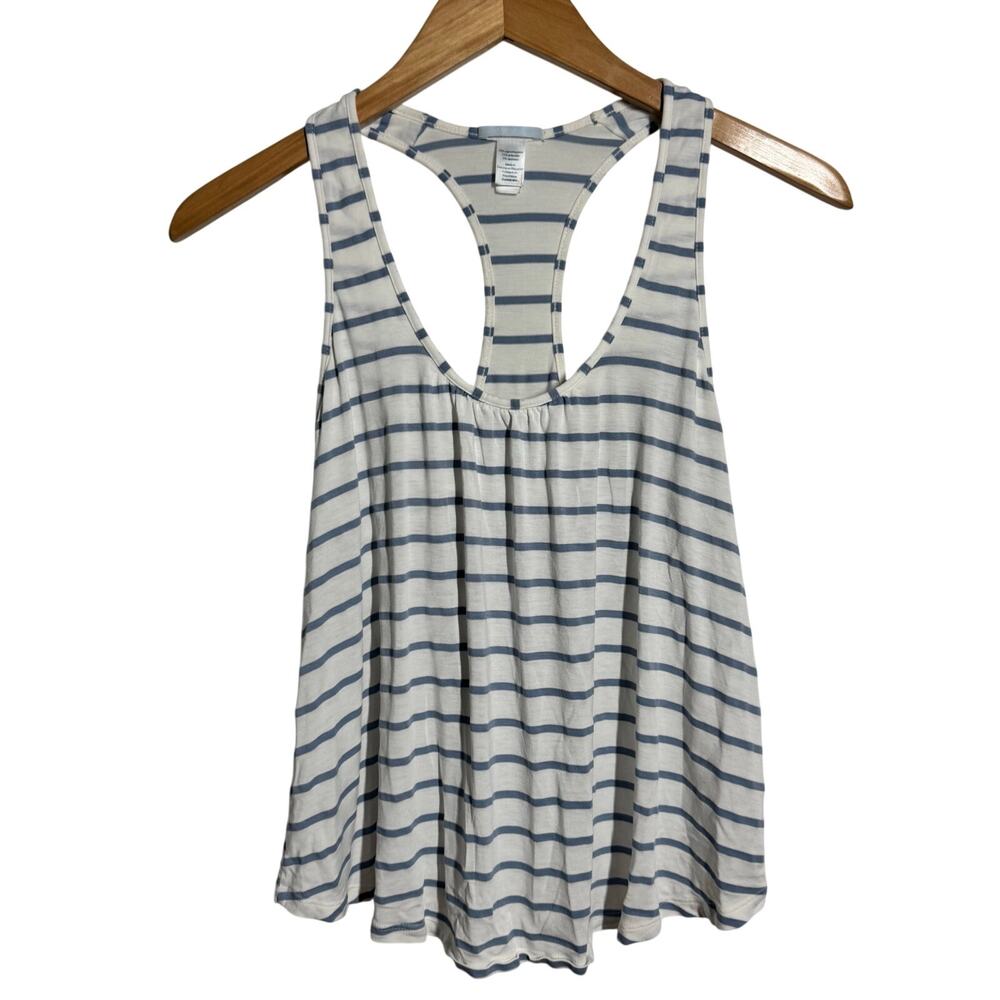 Eberjey‎ Pajama Sleep Tank Racerback Lounge Minimal Women S Ivory Blue Stripe